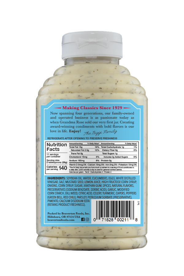Beaver Seafood Tartar Sauce (6x11.5Oz)-1