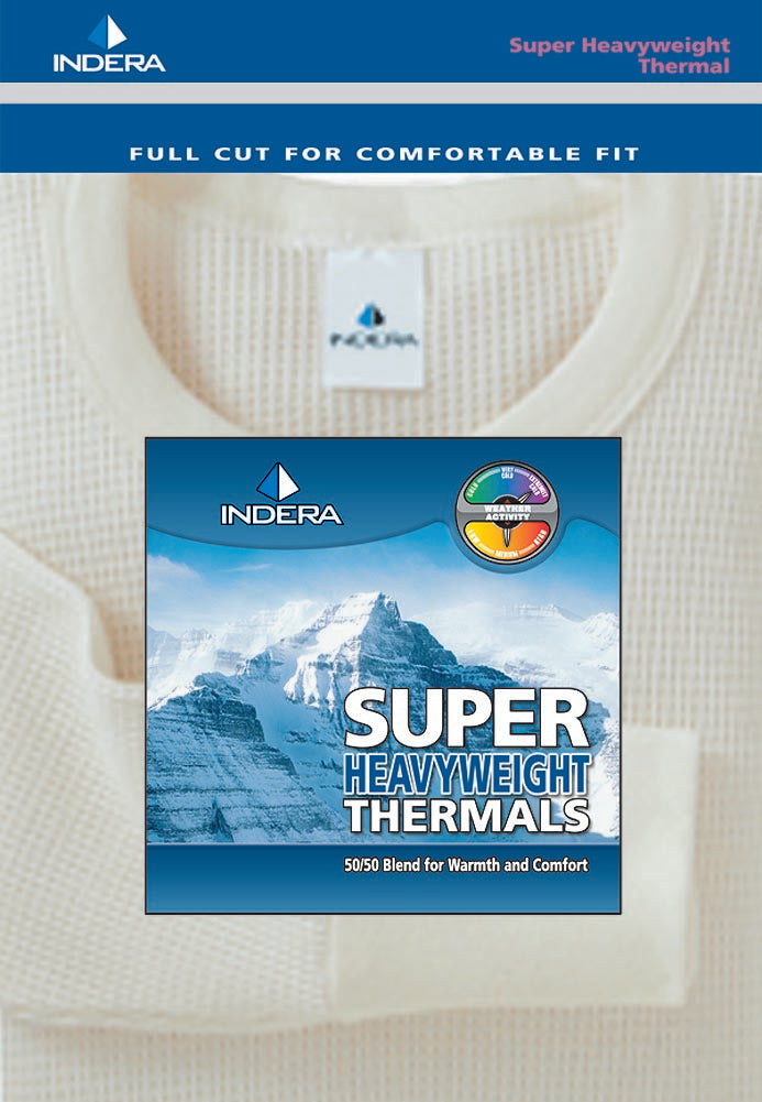 Indera Mens Regular, Big & Tall Long Sleeve Ultra Heavy Thermal Underwear Top, 34175-2