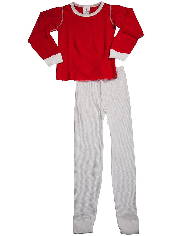 Indera Girls Long Sleeve Thermal Long John Underwear Pant and Top Set-3