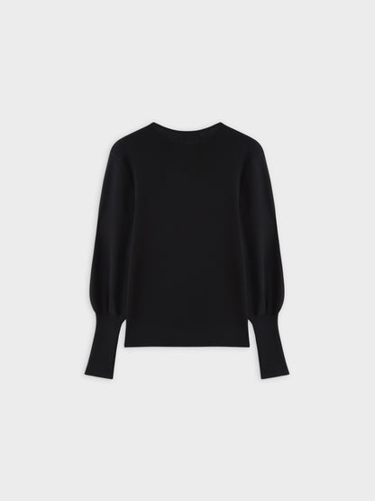 High Cuff Sweater-Black-1