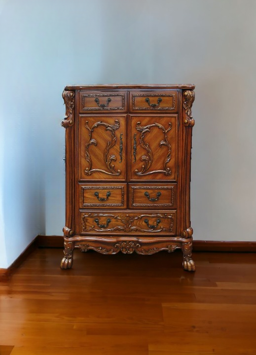 43" Brown Solid Wood Five Drawer Standard Chest-1