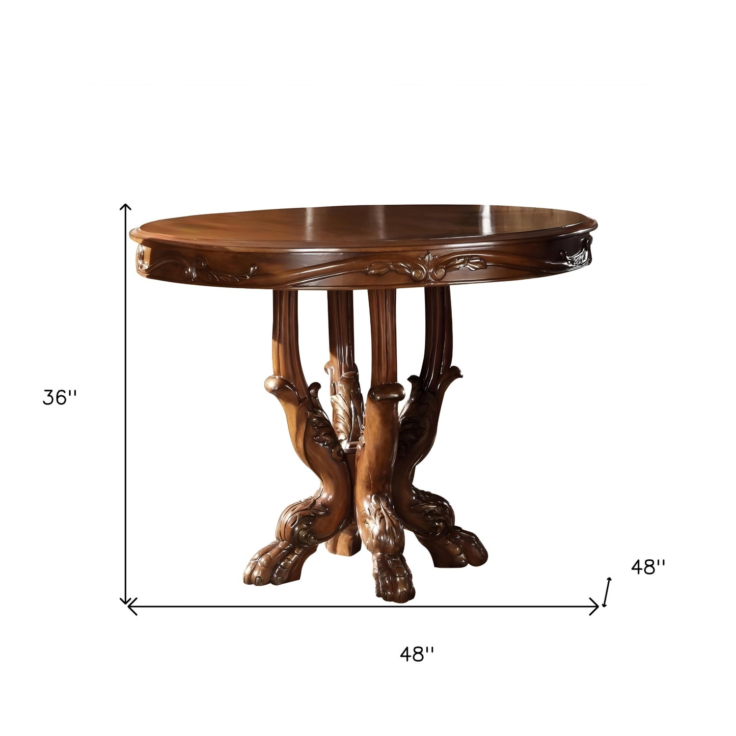 48" Brown Solid Wood Dining Table-4