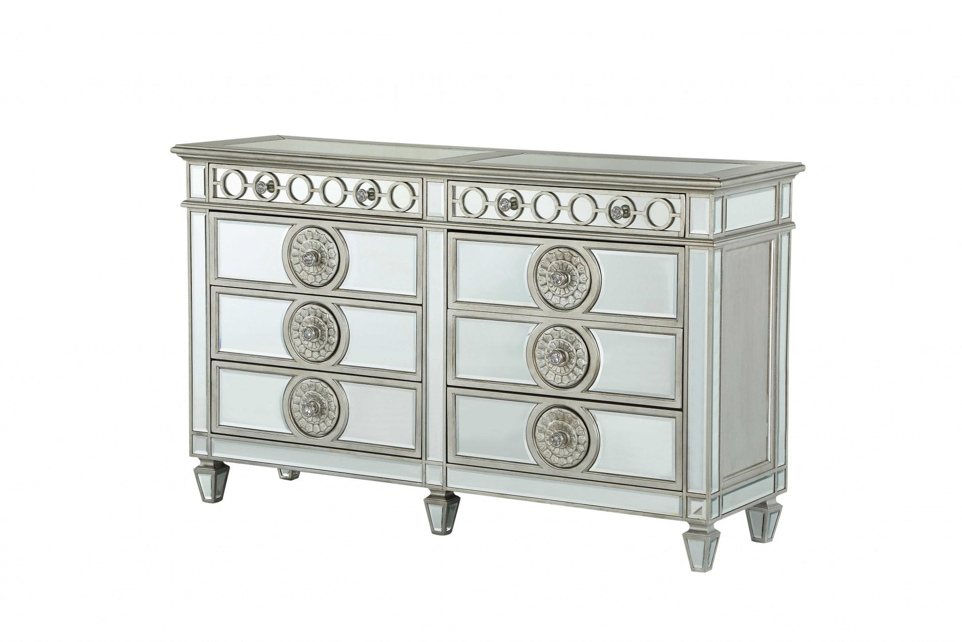 20" Gray Solid Wood Six Drawer Double Dresser-1