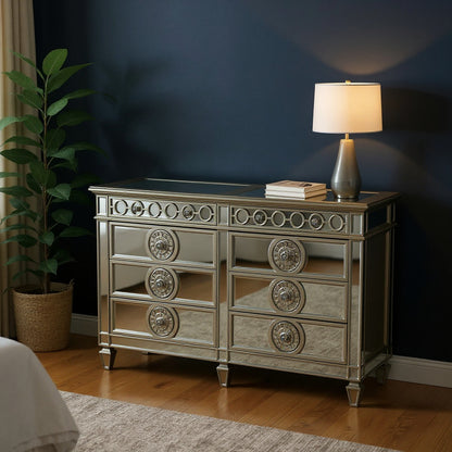 20" Gray Solid Wood Six Drawer Double Dresser-0