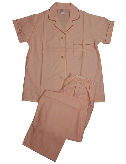 Botony 500 - Ladies Short Sleeve Long Leg Broadcloth Pajama Set-8