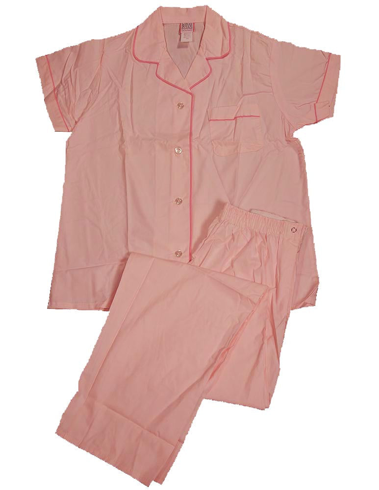 Botony 500 - Ladies Short Sleeve Long Leg Broadcloth Pajama Set-11