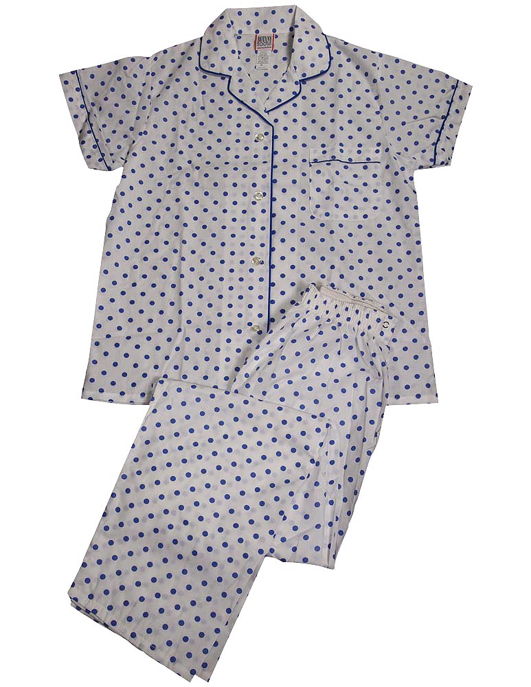 Botony 500 - Ladies Short Sleeve Long Leg Broadcloth Pajama Set-12
