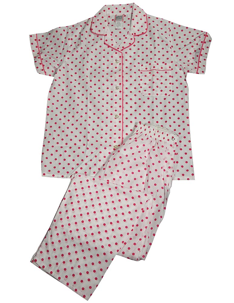 Botony 500 - Ladies Short Sleeve Long Leg Broadcloth Pajama Set-13