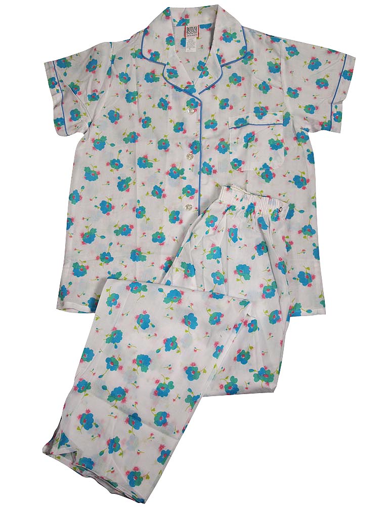 Botony 500 - Ladies Short Sleeve Long Leg Broadcloth Pajama Set-14
