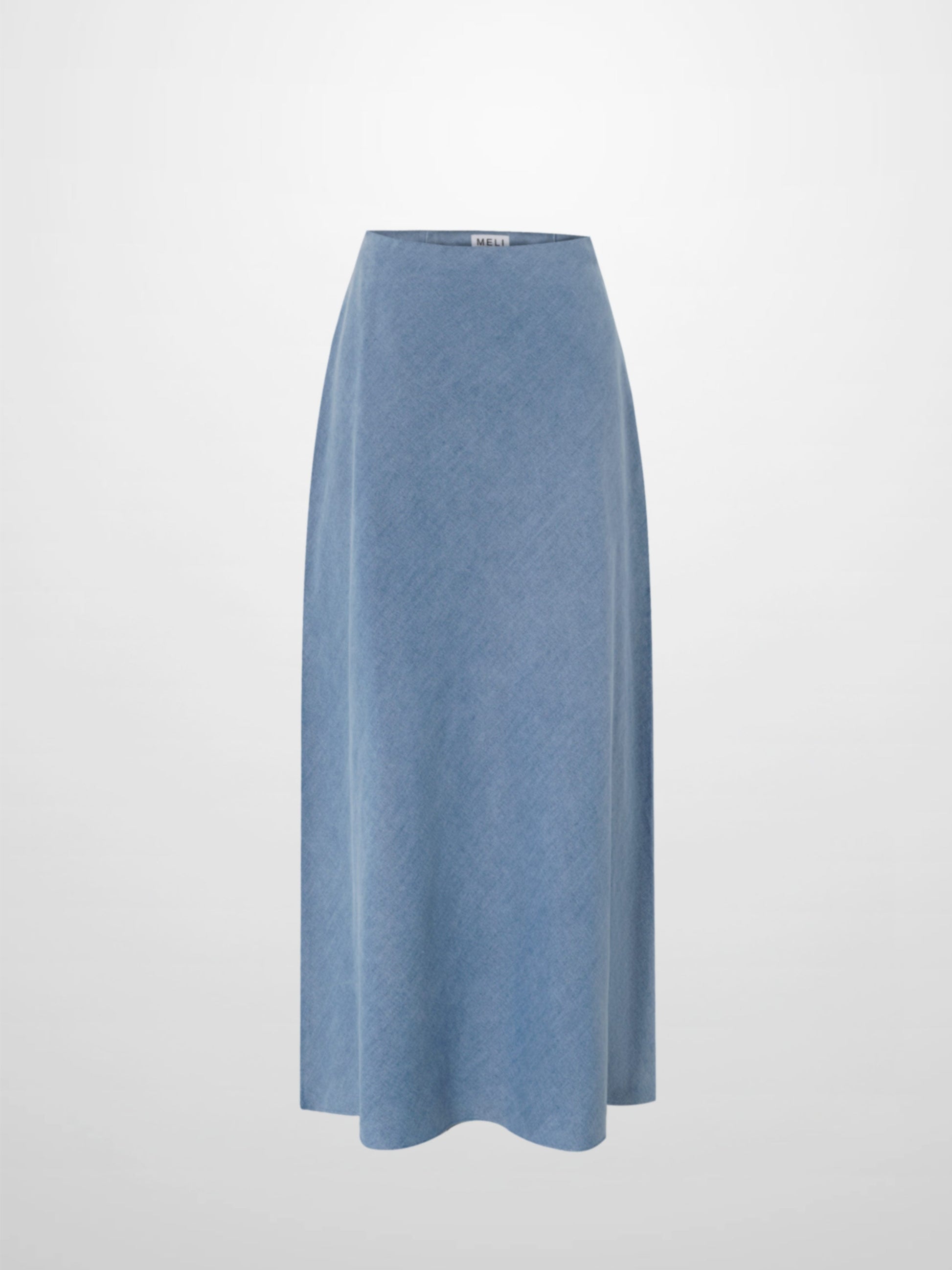 Classic Denim Skirt 35"-Light Blue-1