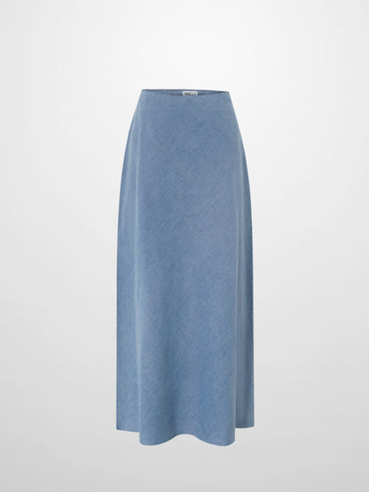 Classic Denim Skirt 35"-Light Blue-1