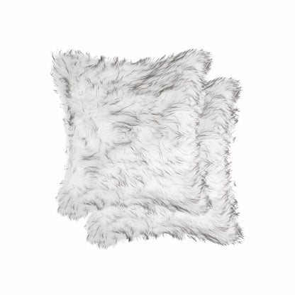 18" X 18" X 5" Gradient Gray Faux Fur  2Pack Pillow-0