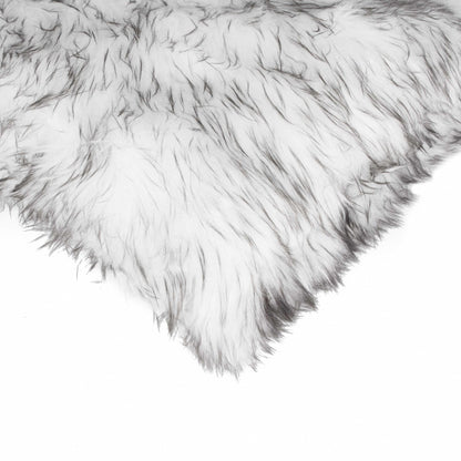 18" X 18" X 5" Gradient Gray Faux Fur  2Pack Pillow-2