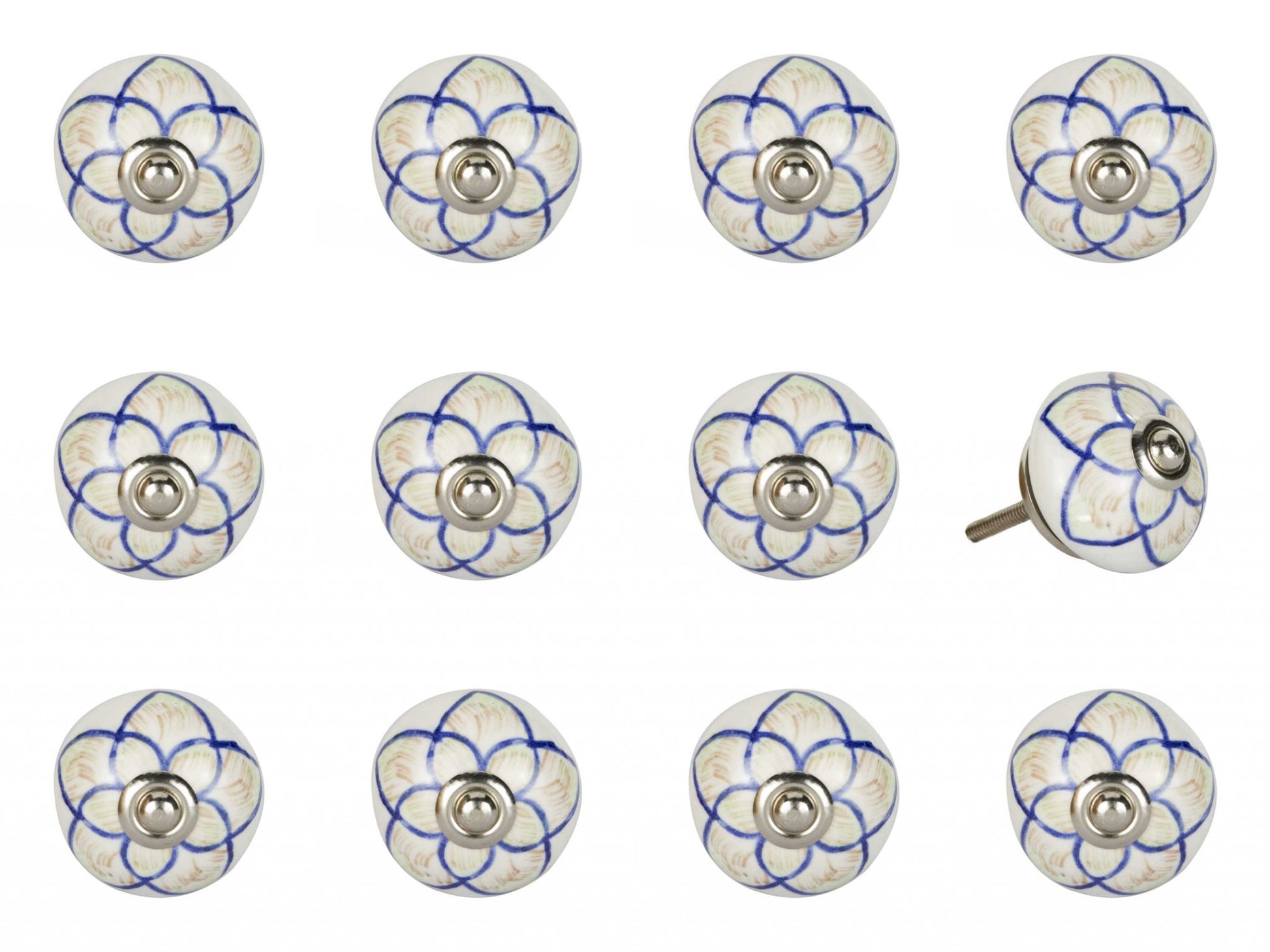 1.5" X 1.5" X 1.5" Ceramic Metal Multicolor 12 Pack Knob-2