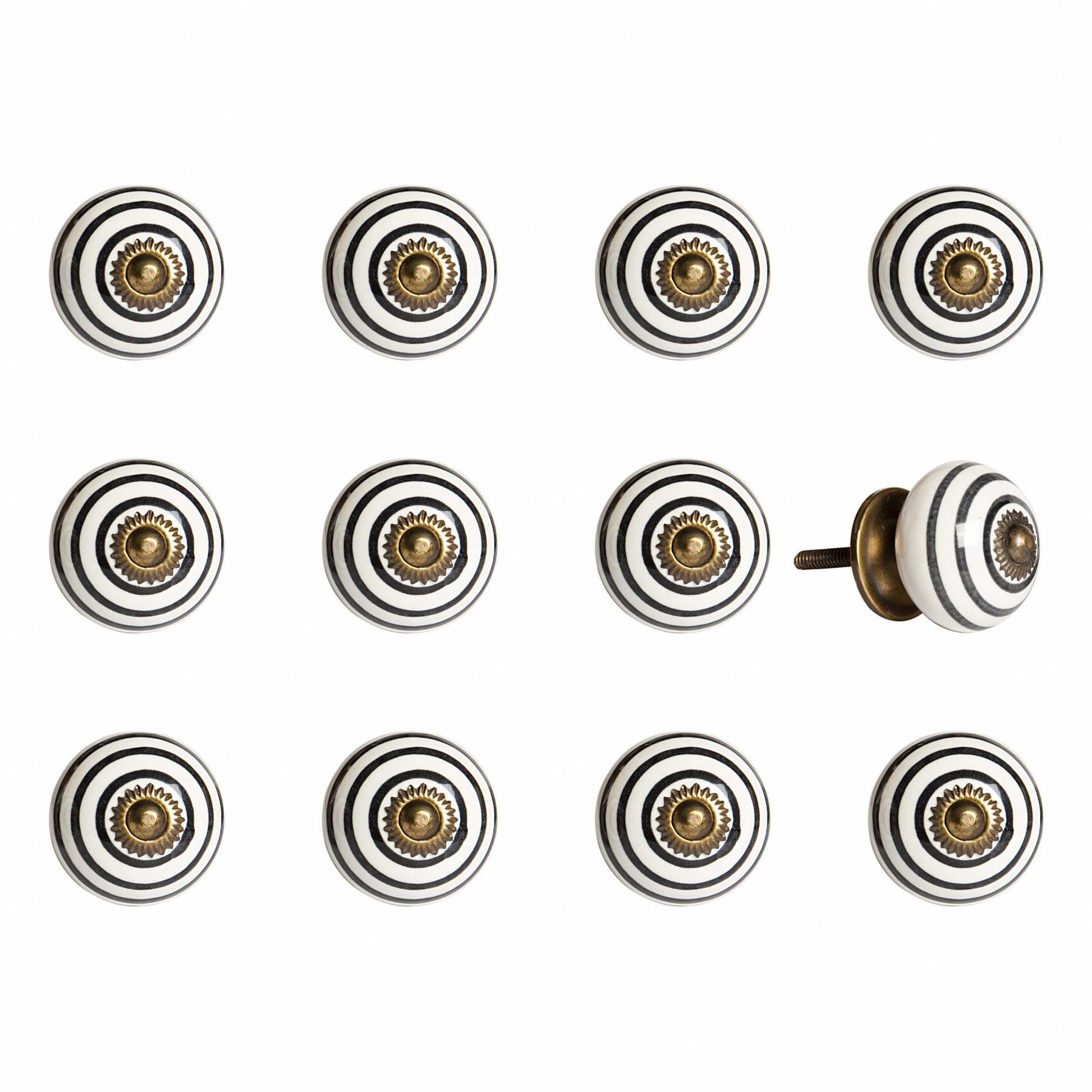 1.5" X 1.5" X 1.5" Ceramic Metal Multicolor 12 Pack Knob-1