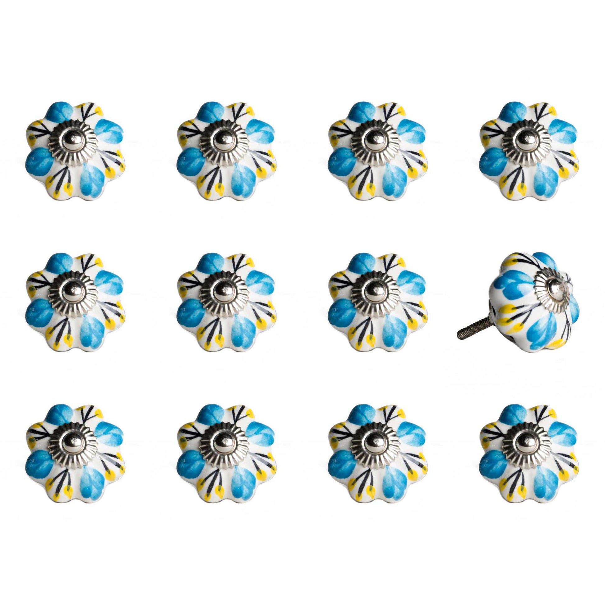 1.5" X 1.5" X 1.5" Ceramic Metal Multicolor 12 Pack Knob-2