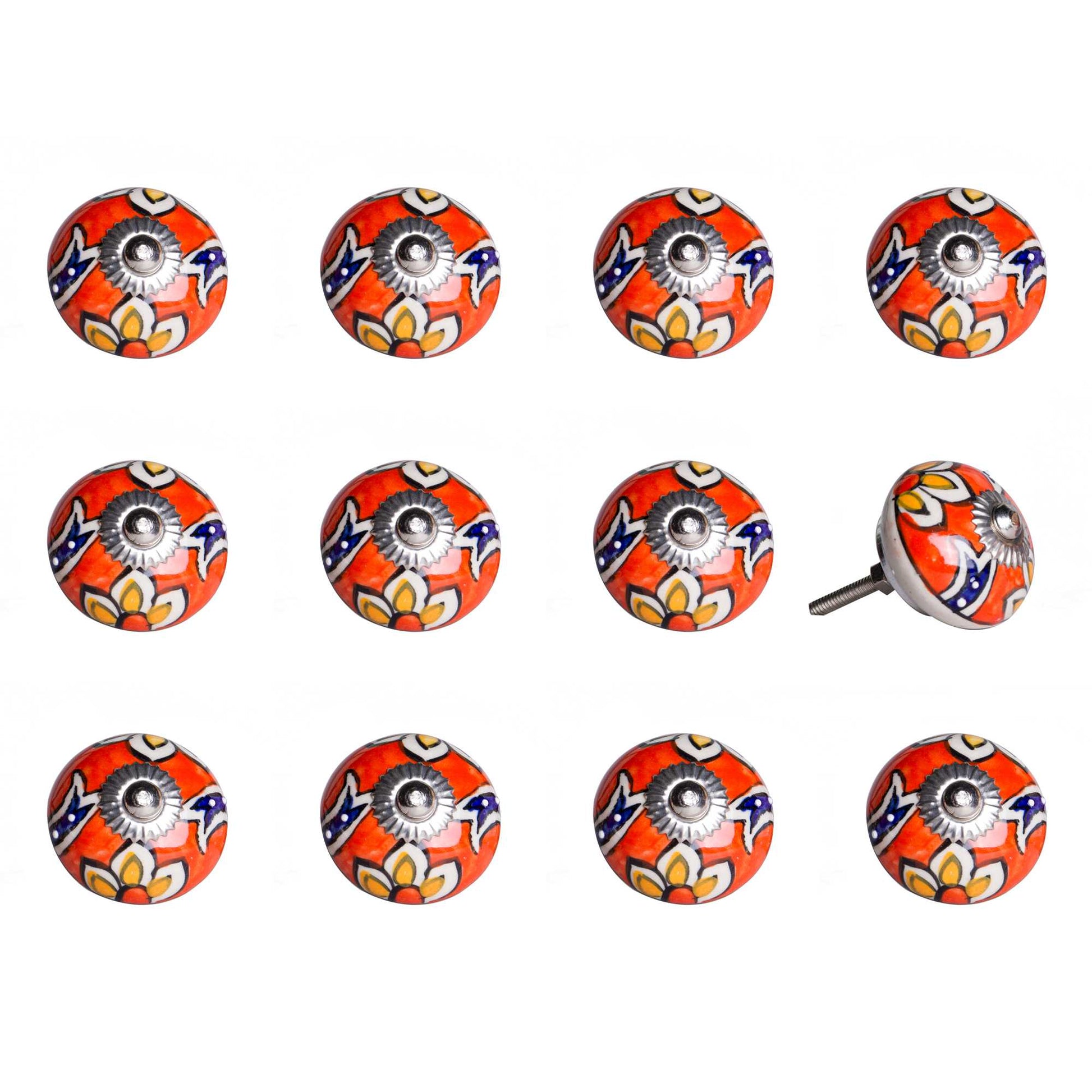 1.5" X 1.5" X 1.5" Ceramic Metal Multicolor 12 Pack Knob-2