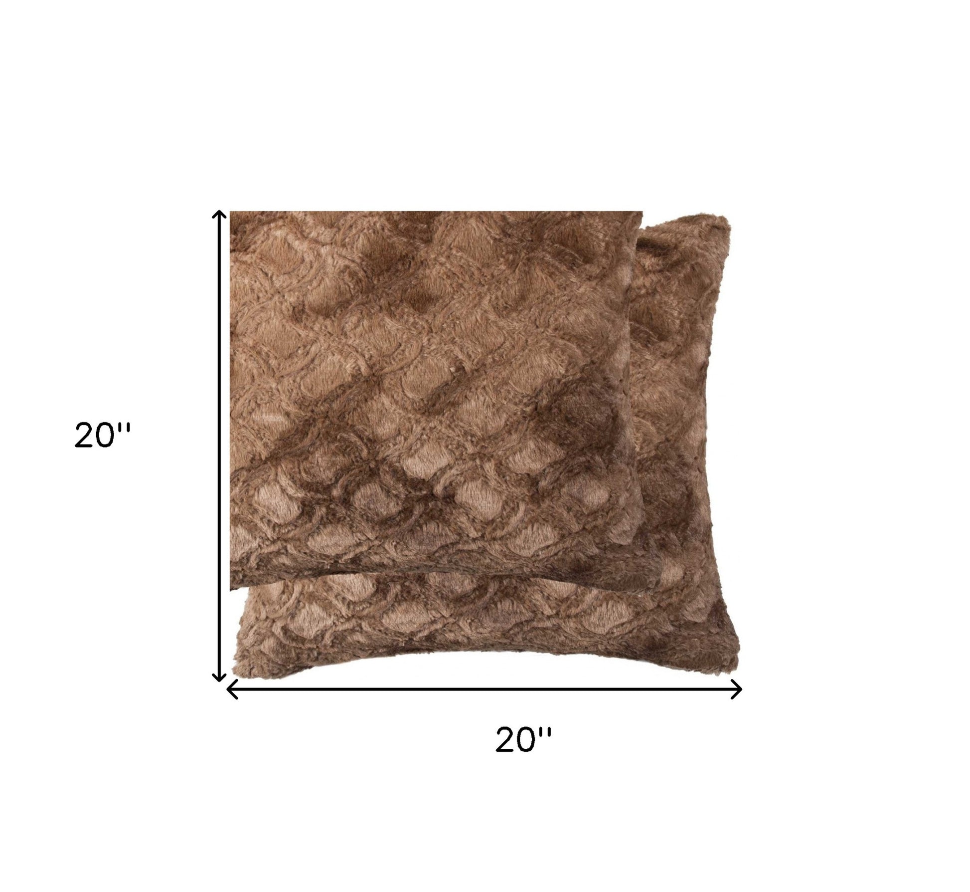 20" X 20" X 5" Acrylic Plush Polyester Polyfill Brown 2 Pack Pillow-7
