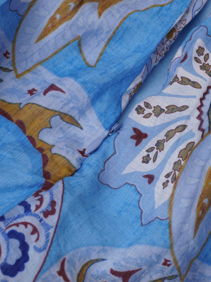 Layered Skirt-Light Blue Paisley-4