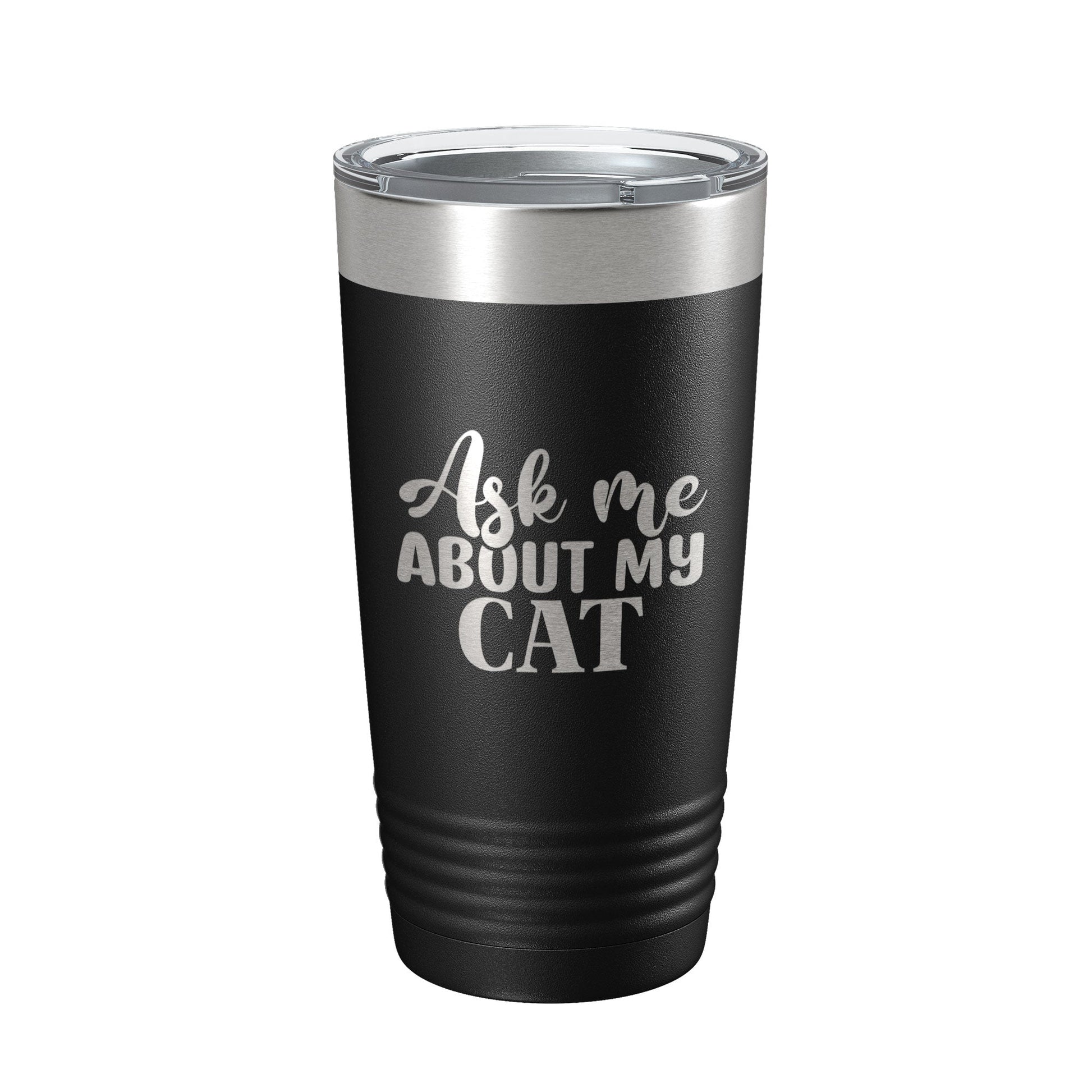 Ask Me About My Cat Tumbler Travel Mug Funny Cat Lover Gift Insulated Laser Engraved Coffee Cup 20 oz-5