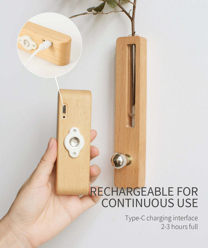 360 Degree Motion Sensor Solid Wood Vase Wall Light-2