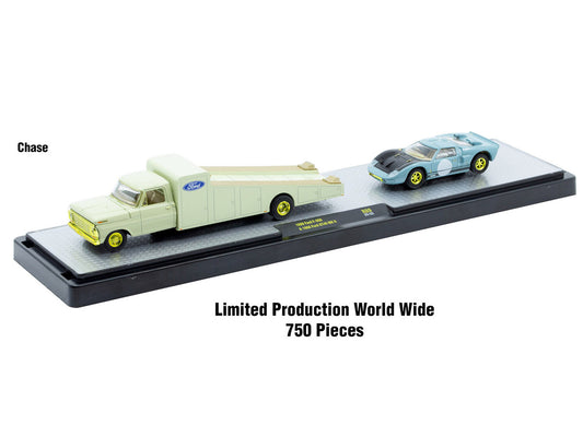Auto Haulers Set of 3 Trucks Release 89 Limited Edition to 8000 pieces Worldwide 1/64 Diecast Models by M2 Machines-0