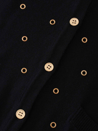 Grommet Cardigan-Black-3