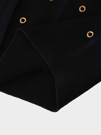 Grommet Cardigan-Black-4