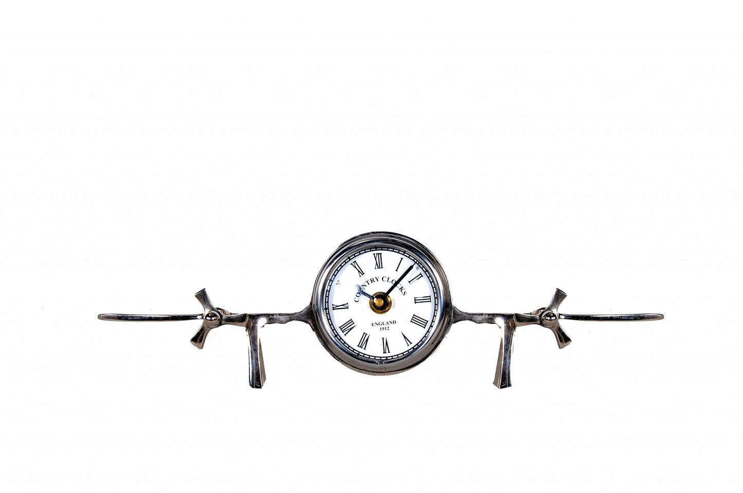 3" Novelty Nickel Metal And Glass Analog Wall Clock-1