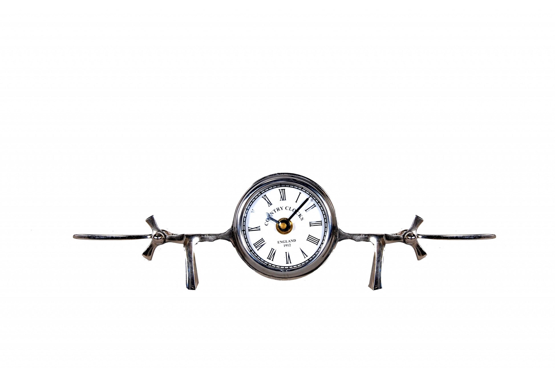 3" Novelty Nickel Metal And Glass Analog Wall Clock-1