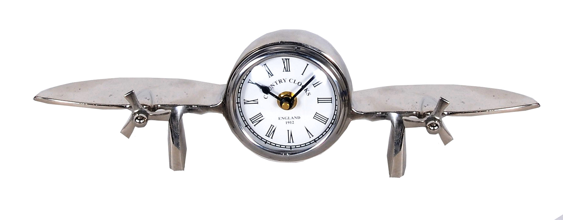 3" Novelty Nickel Metal And Glass Analog Wall Clock-0