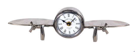 3" Novelty Nickel Metal And Glass Analog Wall Clock-0