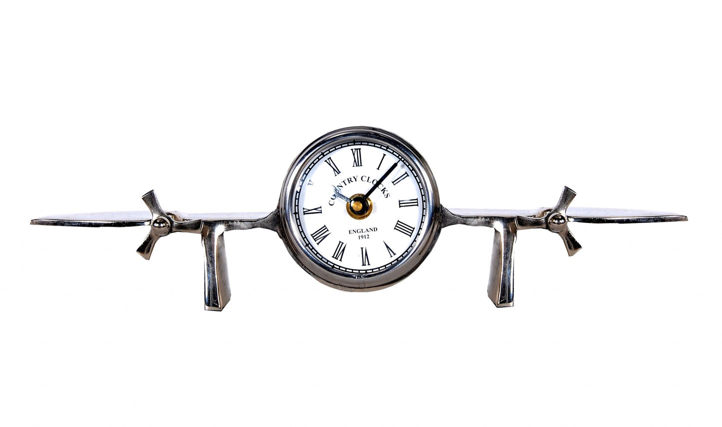 3" Novelty Nickel Metal And Glass Analog Wall Clock-2