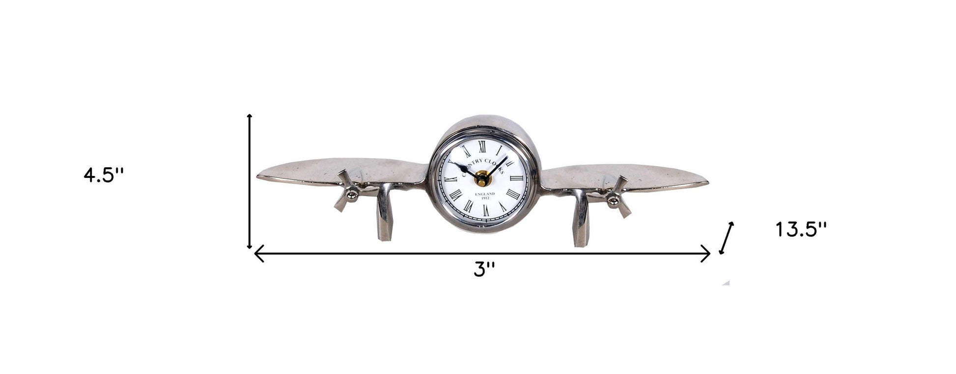 3" Novelty Nickel Metal And Glass Analog Wall Clock-5