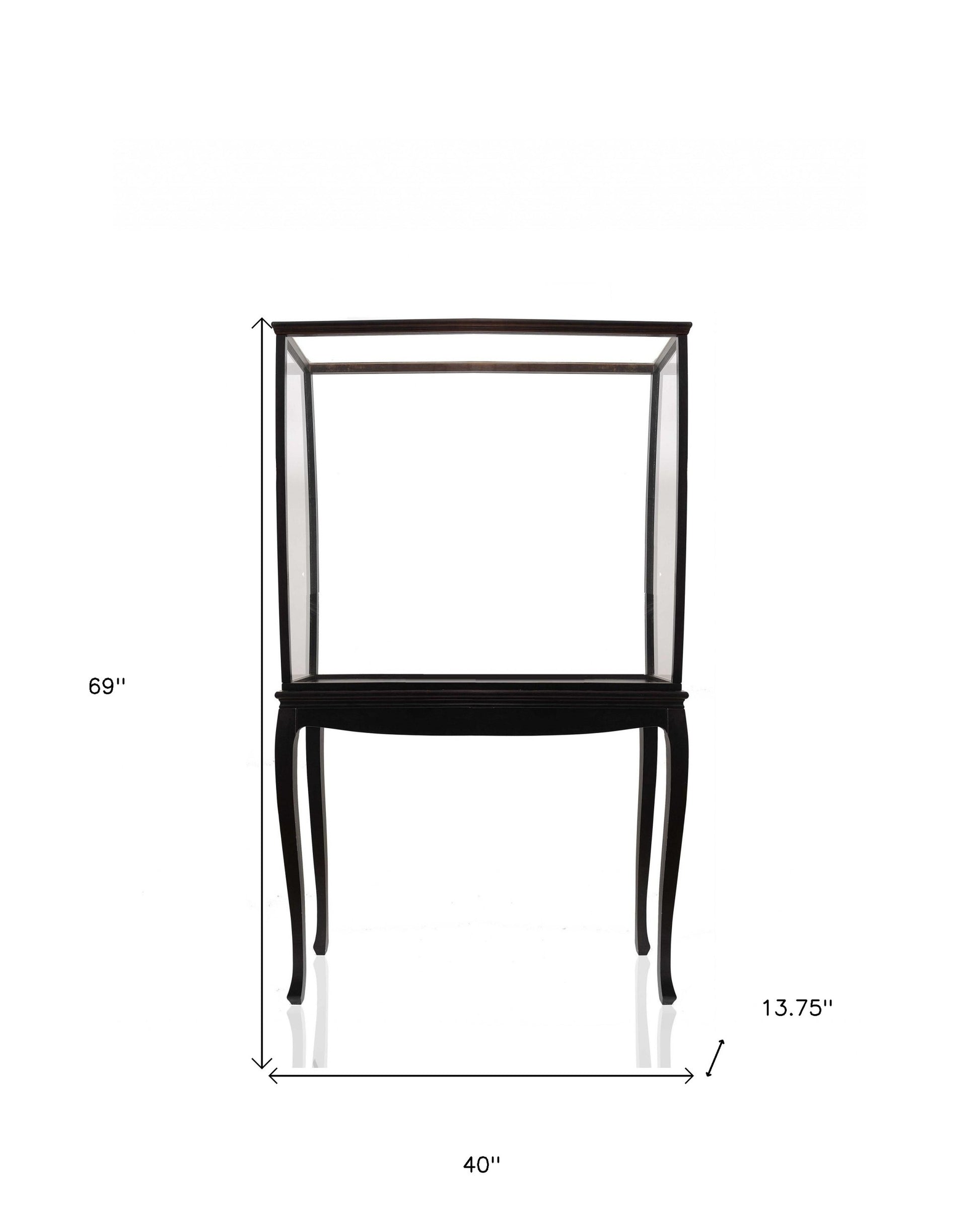 14" Black And Clear Glass Standard Display Stand-5