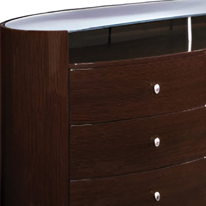 63" Brown Wood Six Drawer Dresser-2