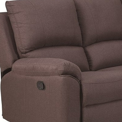 Brown Polyester Blend Reclining U Shaped Three Piece Corner Sectional-2