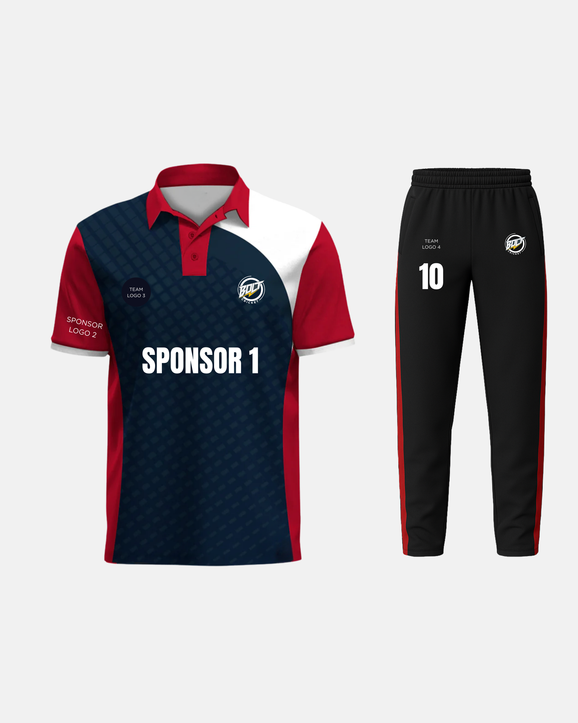 Bolt Custom Team Jersey - Blue/Red-0