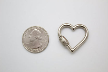 18K Gold Filled Heart Shaped Carabiner Lock, Carabiner Clasp, Screw in Clasp (XX14)-2