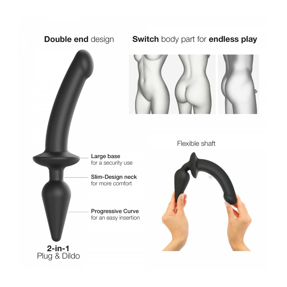 Dildo By StrapOnMe Black-3