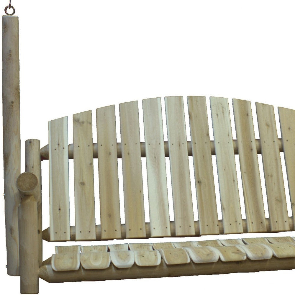 71" Natural Solid Wood Swing Chair-3