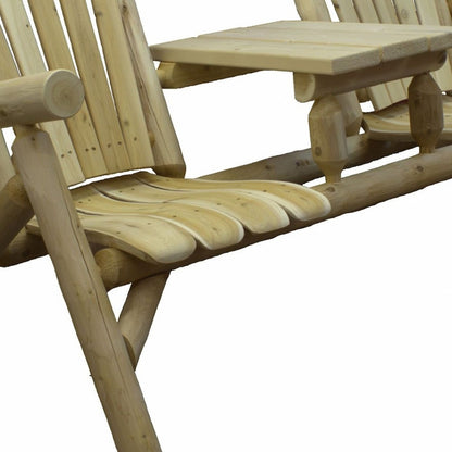 66" Natural Solid Wood Adirondack Chair-4