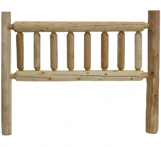 Natural Light Honey Finish Cedar Log Double Headboard-0