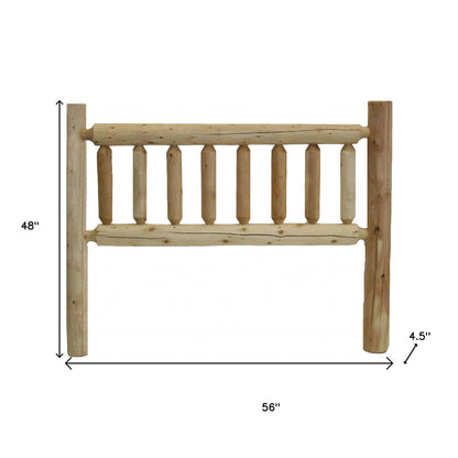 Natural Light Honey Finish Cedar Log Double Headboard-4