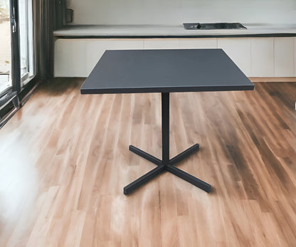 32" Gray Square Aluminum Pedestal Base Dining Table-1