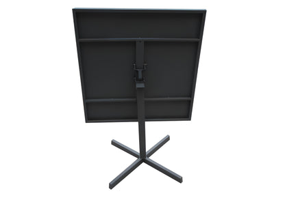 32" Gray Square Aluminum Pedestal Base Dining Table-2