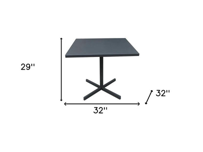 32" Gray Square Aluminum Pedestal Base Dining Table-7