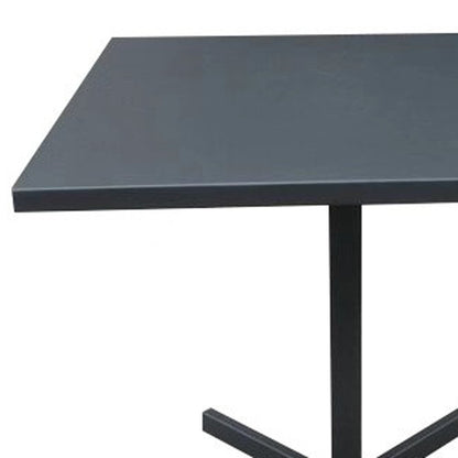 32" Gray Square Aluminum Pedestal Base Dining Table-6