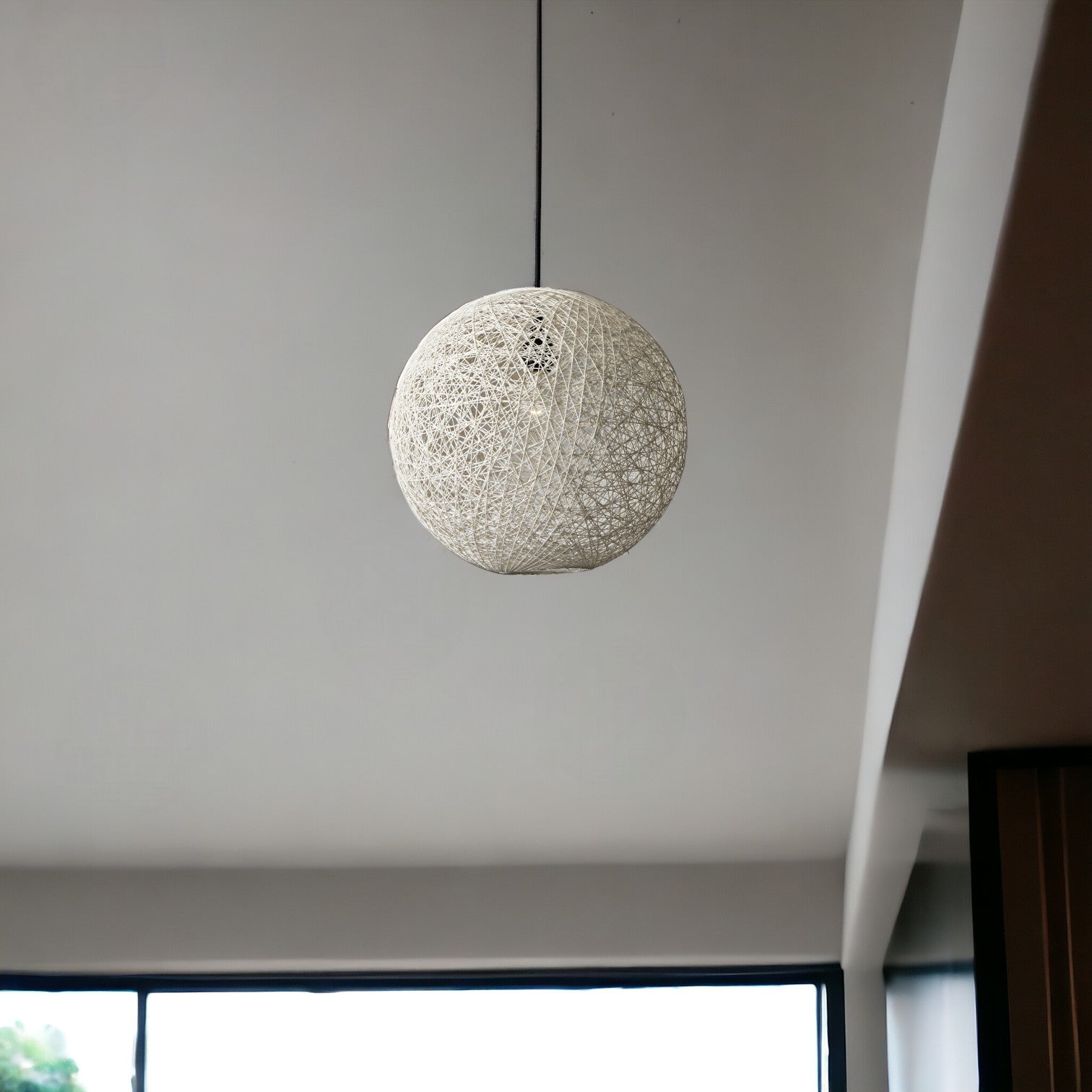 Groovy Rattan String Shade Large Pendant Light-1