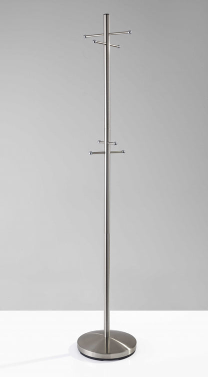 67" Brushed Steel Coat Rack-6